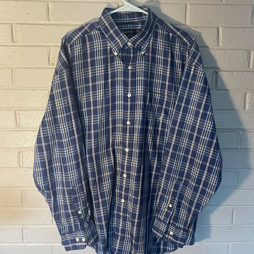 Nautica Classic Fit Plaid Long Sleeve Shirt – XXL